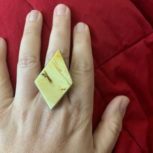 Sterling Silver and Amber ring Size 9.5